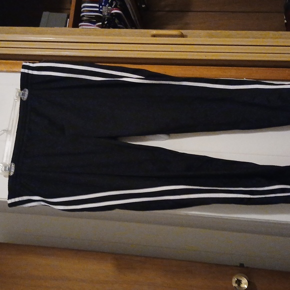 just be Pants - Just Be... black striped joggers with zippered ankle women's size XL